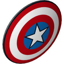Part 75902pb13 - Minifigure, Shield Circular Convex Face with Red and White Concentric Rings, Star in Blue Circle Pattern (Captain America)