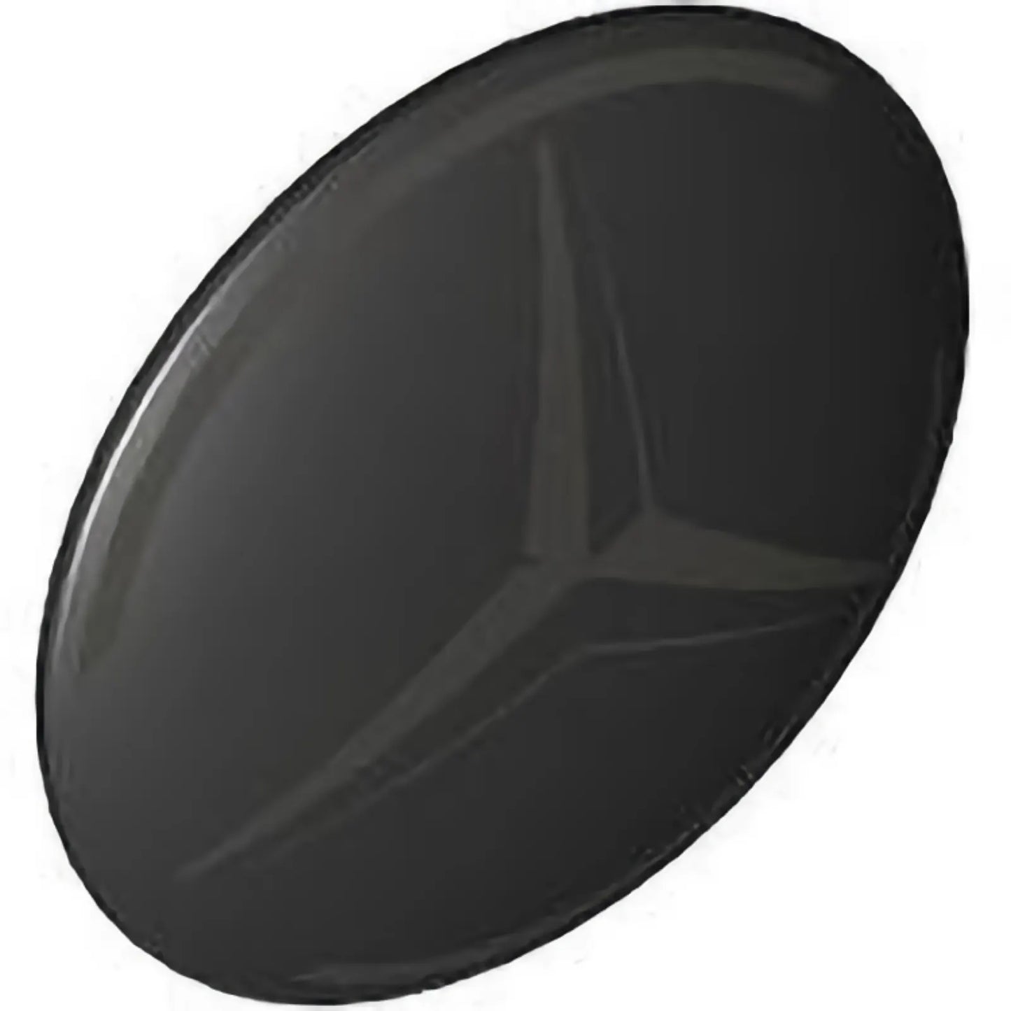 Part 75902pb32 - Minifigure, Shield Circular Convex Face with Dark Silver Mercedes-Benz Logo Pattern