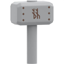 Part 75904pb02 - Minifigure, Utensil Tool Sledgehammer (Mjolnir, Hammer) with 6 Copper Diamonds and Runes (Symbols) Pattern on Both Sides