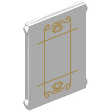 Part 7757pb001 - Glass for Window 1 x 3 x 2 Flat Front with Gold Lattice, Flowers and Filigree Pattern