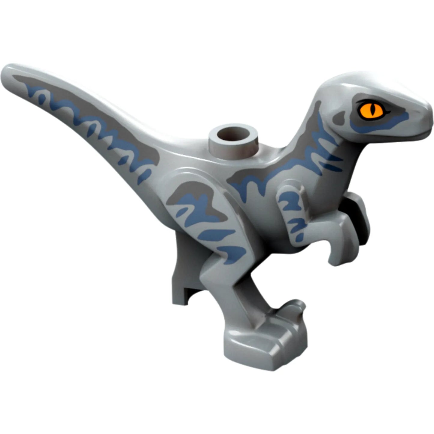 Part 77862pb02 - Dinosaur Raptor / Velociraptor Baby with Dark Bluish Gray and Sand Blue Markings Pattern