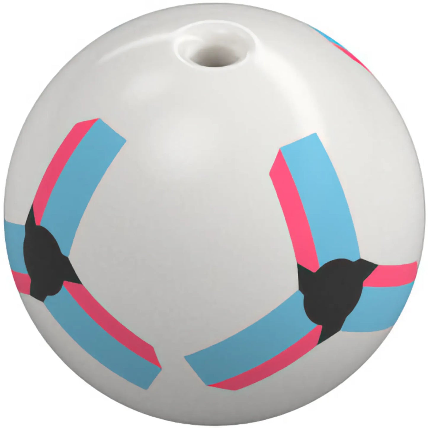 Part 7819pb01 - Ball, Sports Soccer with Stud Holder with Black, Coral and Medium Azure Intersecting Geometric Shapes Pattern