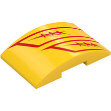 Part 78522pb015R - Slope, Curved 6 x 4 Double with Red Stars and Stripes Pattern Model Right Side