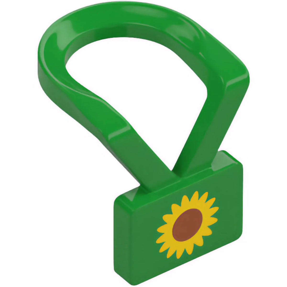 Part 7954pb01 - Minifigure Neck Lanyard with Badge with Yellow and Reddish Brown Sunflower Pattern