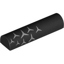 Part 79756pb03L - Slope, Curved 1 x 4 x 2/3 Double with Silver Mercedes Logo Repeating Pattern Model Left Side
