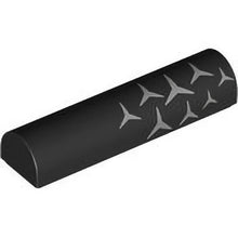 Part 79756pb03R - Slope, Curved 1 x 4 x 2/3 Double with Silver Mercedes Logo Repeating Pattern Model Right Side
