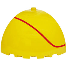 Part 8010pb01R - Panel 5 x 5 x 3 1/3 Corner Convex with Curved Top with Red Stripe Pattern Model Right Side