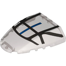 Part 80222pb02 - Windscreen 6 x 7 x 1 1/3 with Silver Framework and Blue Stripe Pattern