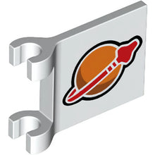 Part 80326pb004 - Flag 2 x 2 Square with Flared Edge with Orange and Red Classic Space Logo Pattern on Both Sides