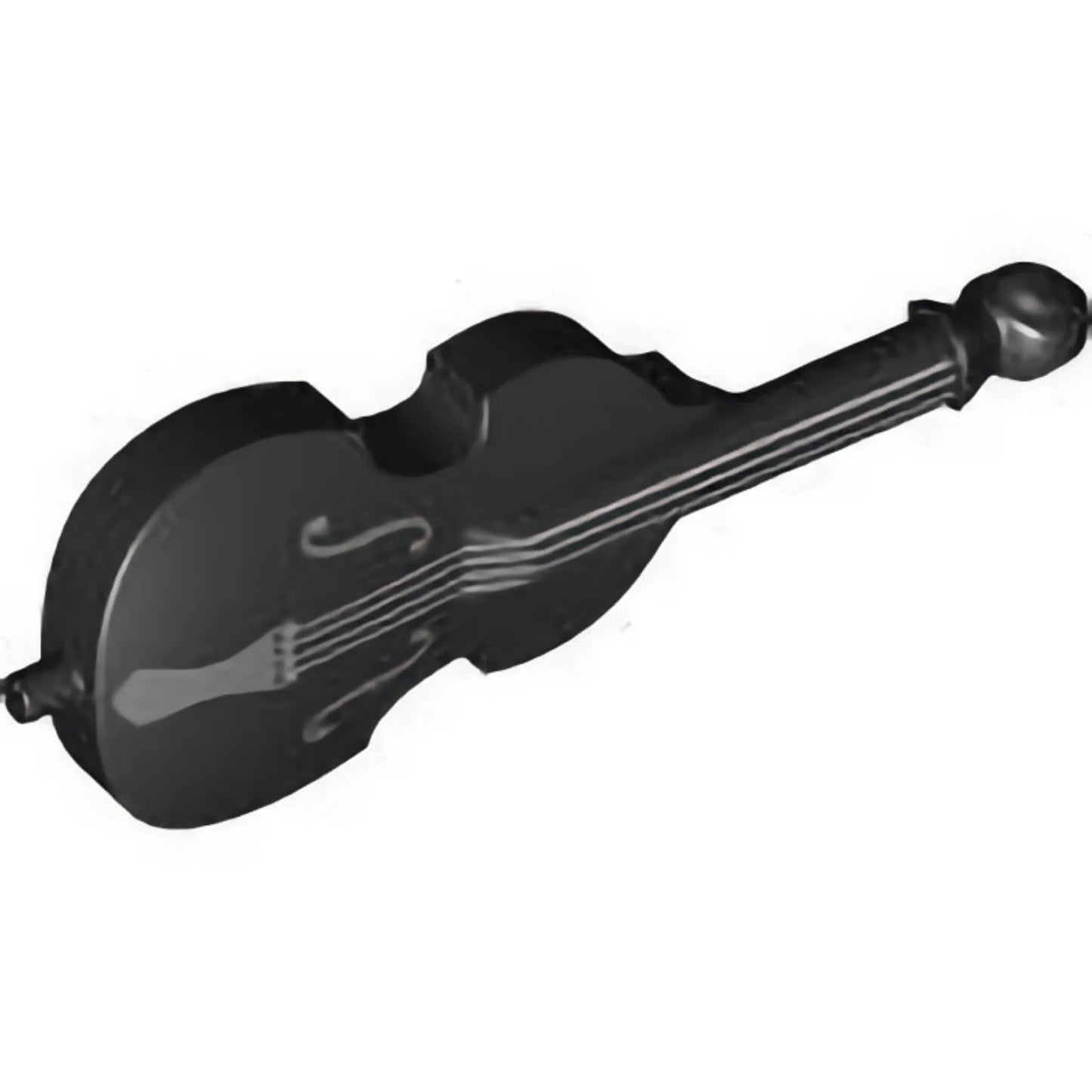 Part 80444pb02 - Minifigure, Utensil Musical Instrument, Double Bass with Light Bluish Gray Tailpiece and F Holes and Silver Strings Pattern