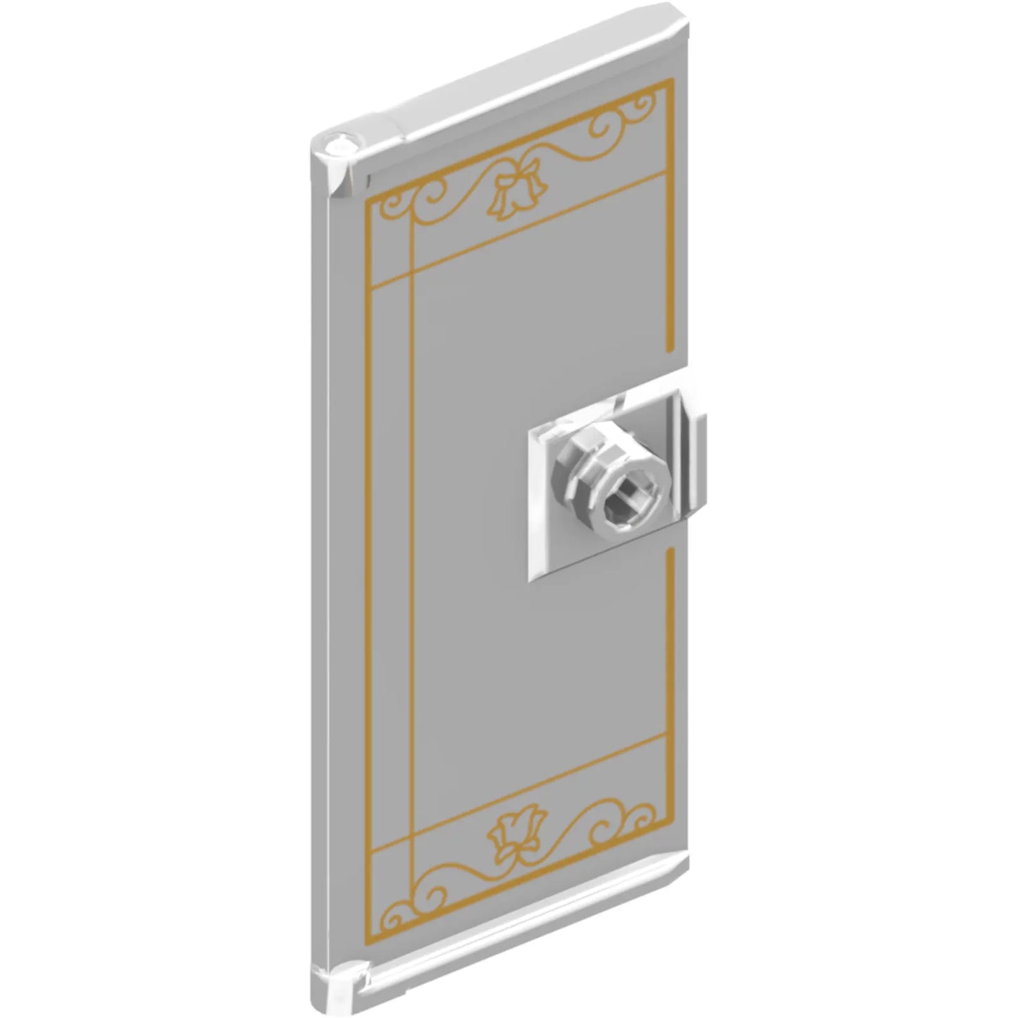 Part 80683pb009 - Door 1 x 3 x 6 with Stud Handle with Gold Lattice, Flowers and Filigree Pattern