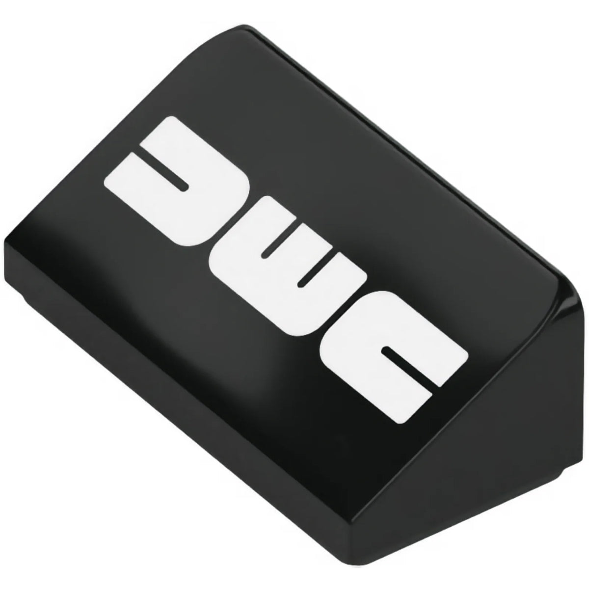 Part 85984pb376 - Slope 30 1 x 2 x 2/3 with White 'DMC' Delorean Motor Company Logo Pattern