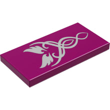 Part 87079pb0246 - Tile 2 x 4 with 2 White Wings and Swirls Pattern (Sticker) - Set 41078
