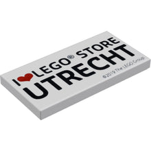 Part 87079pb0642 - Tile 2 x 4 with ‘I Heart LEGO STORE UTRECHT' Pattern