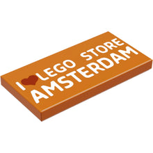 Part 87079pb0657 - Tile 2 x 4 with 'I Heart LEGO STORE AMSTERDAM' Pattern