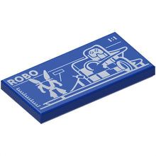 Part 87079pb1454 - Tile 2 x 4 with Robot World (Set 60421) Blueprint with White 'ROBO' and '1:1' Pattern