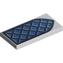 Part 87079pb1508 - Tile 2 x 4 with Dark Blue Arched Window with Black Frame and Lattice Pattern