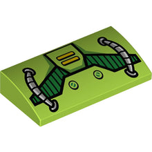 Part 88930pb069 - Slope, Curved 2 x 4 x 2/3 with Bottom Tubes with Green Grille and Gray Hoses Pattern