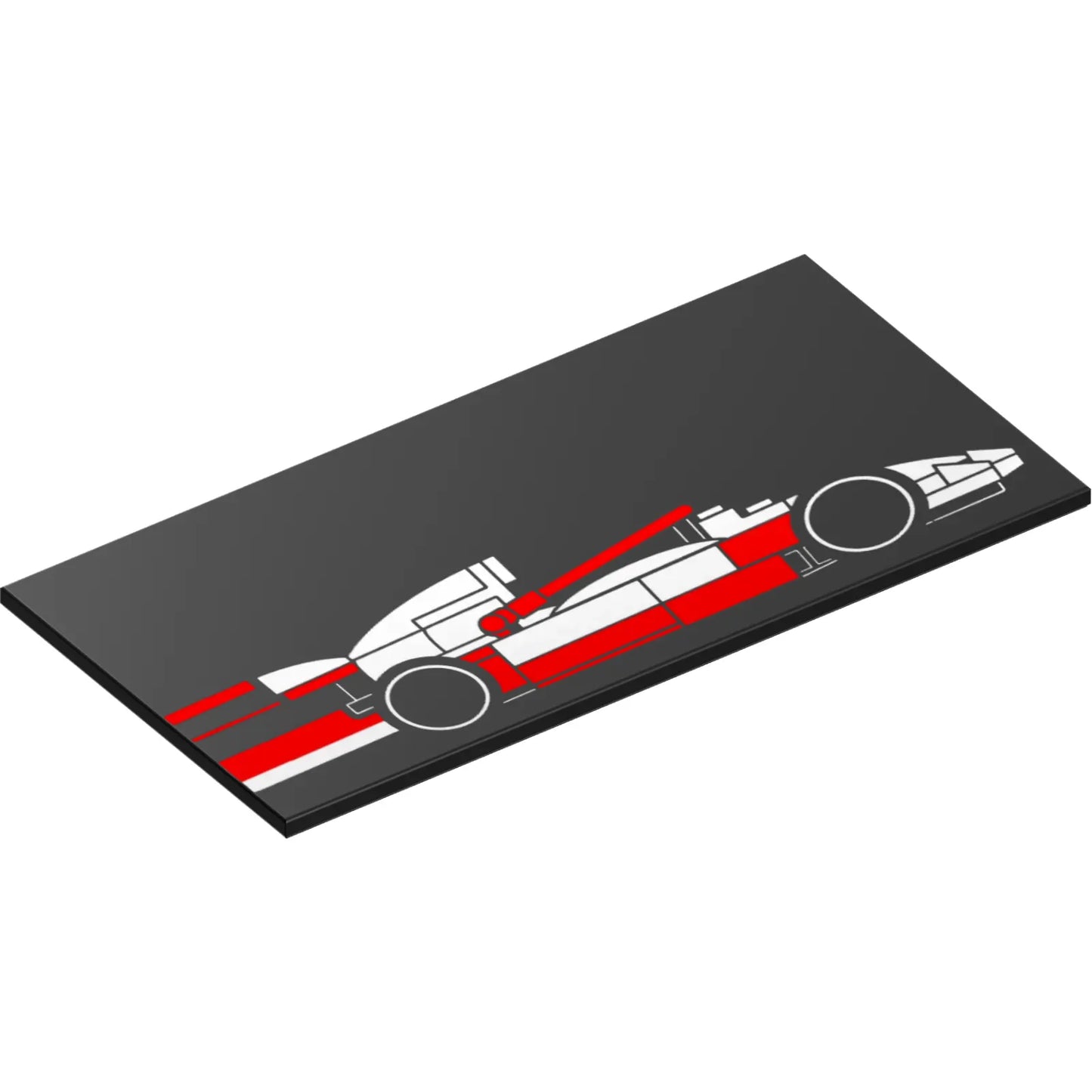 Part 90498pb54R - Tile 8 x 16 with Bottom Tubes, Textured Surface with Red and White LEGO Formula 1 Race Car Profile Pattern Model Right Side