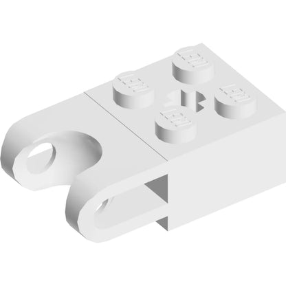 Part 92013 - Technic, Brick Modified 2 x 2 with Ball Socket and Axle Hole - Straight Forks with Round Ends and Open Sides