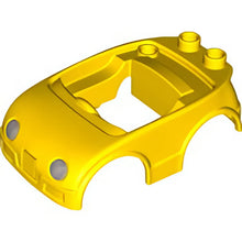 Part 92014pb05 - Duplo Car Body with 2 Studs on Back and Silver Headlights Pattern (fits over Car Base 2 x 4)