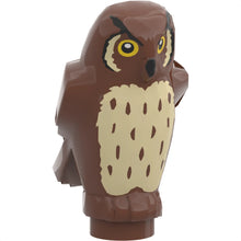 Part 92084pb01 - Owl, Angular Features with Black Beak, Yellow Eyes, and Tan Chest Feathers Pattern (HP Pigwidgeon)