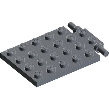 Part 92099 - Plate, Modified 4 x 6 with Trap Door Hinge (Long Pins)
