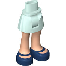 Part 92252c00pb015 - Mini Doll Hips and Skirt, Light Nougat Legs and Dark Blue Shoes Pattern - Thick Hinge