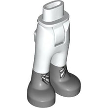 Part 92253c00pb29 - Mini Doll Hips and Trousers with Back Pockets with Flat Silver Boots with White Clasps Pattern - Thick Hinge