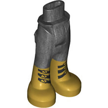Part 92253c00pb32 - Mini Doll Hips and Trousers with Back Pockets with Gold Boots with Black Straps Pattern - Thick Hinge