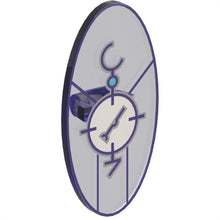 Part 92747pb09 - Minifigure, Shield Elliptical with Dimensions Keystone Symbol with Large White Circle, Lines and Characters Pattern