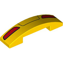 Part 93273pb067 - Slope, Curved 4 x 1 x 2/3 Double with Red Taillights and Black Line Pattern