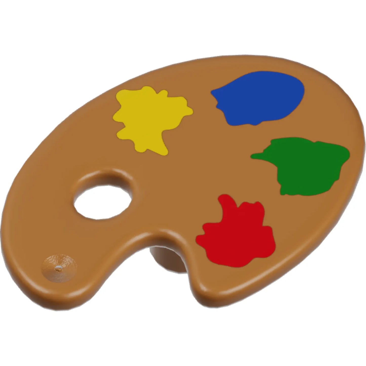 Part 93551pb01 - Minifigure, Utensil Paint Palette with Yellow, Blue, Green and Red Paint Spots Pattern