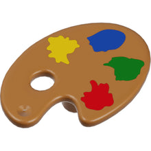 Part 93551pb01 - Minifigure, Utensil Paint Palette with Yellow, Blue, Green and Red Paint Spots Pattern