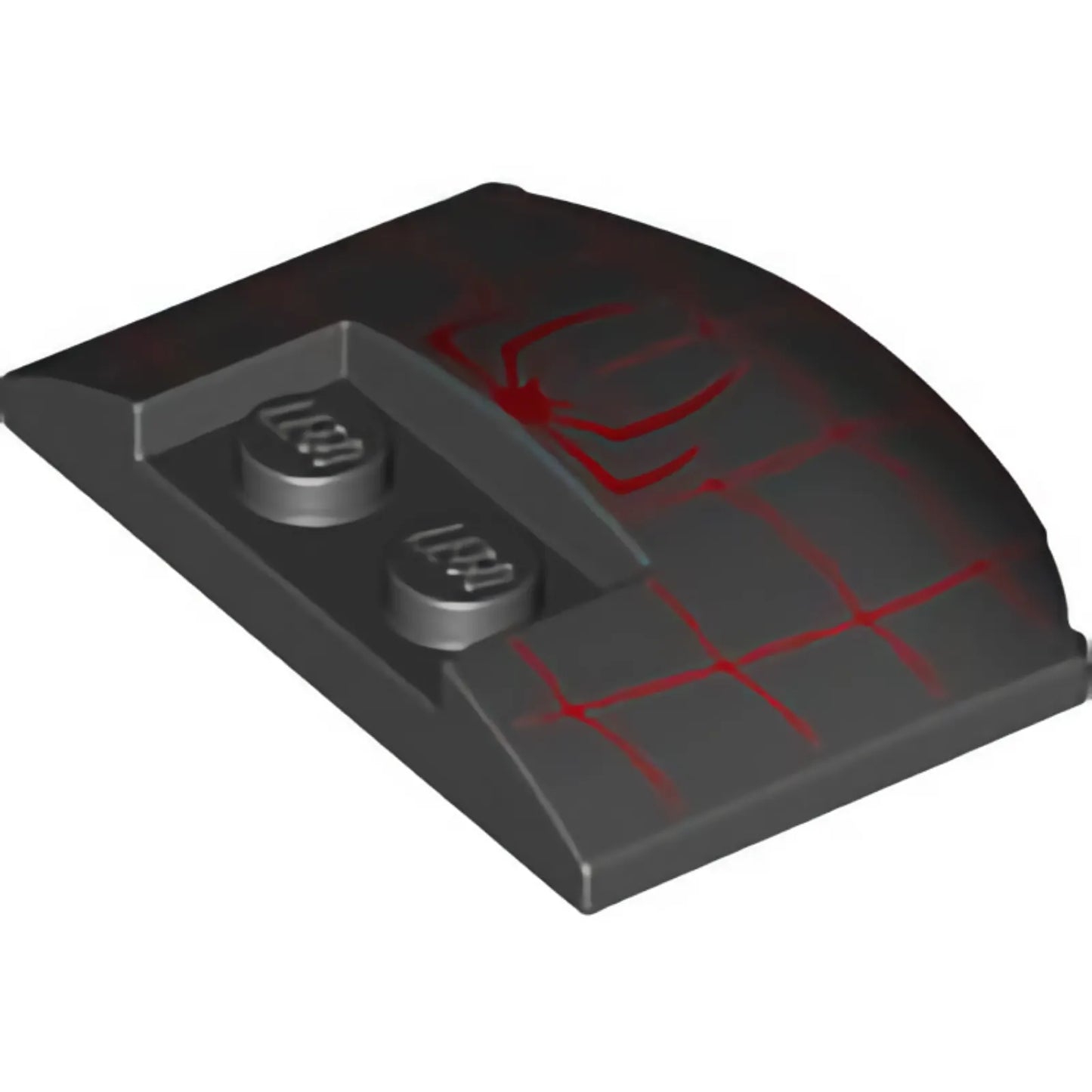 Teil 93604pb12 - Keil 3 x 4 x 2/3 dreifach gebogen mit roter Spinnenhälfte und Netzmuster