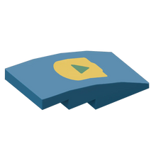 Part 93606pb069 - Slope, Curved 4 x 2 with Triangle on Yellow Background Pattern (BOOST Play Button)