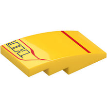 Part 93606pb233L - Slope, Curved 4 x 2 with Red Stripes and Black 'HA' (HAM) Logo Pattern Model Left Side