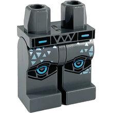 Part 970c00pb1054 - Hips and Legs with Black Belt and Knee Pads, Metallic Light Blue Triangles Pattern