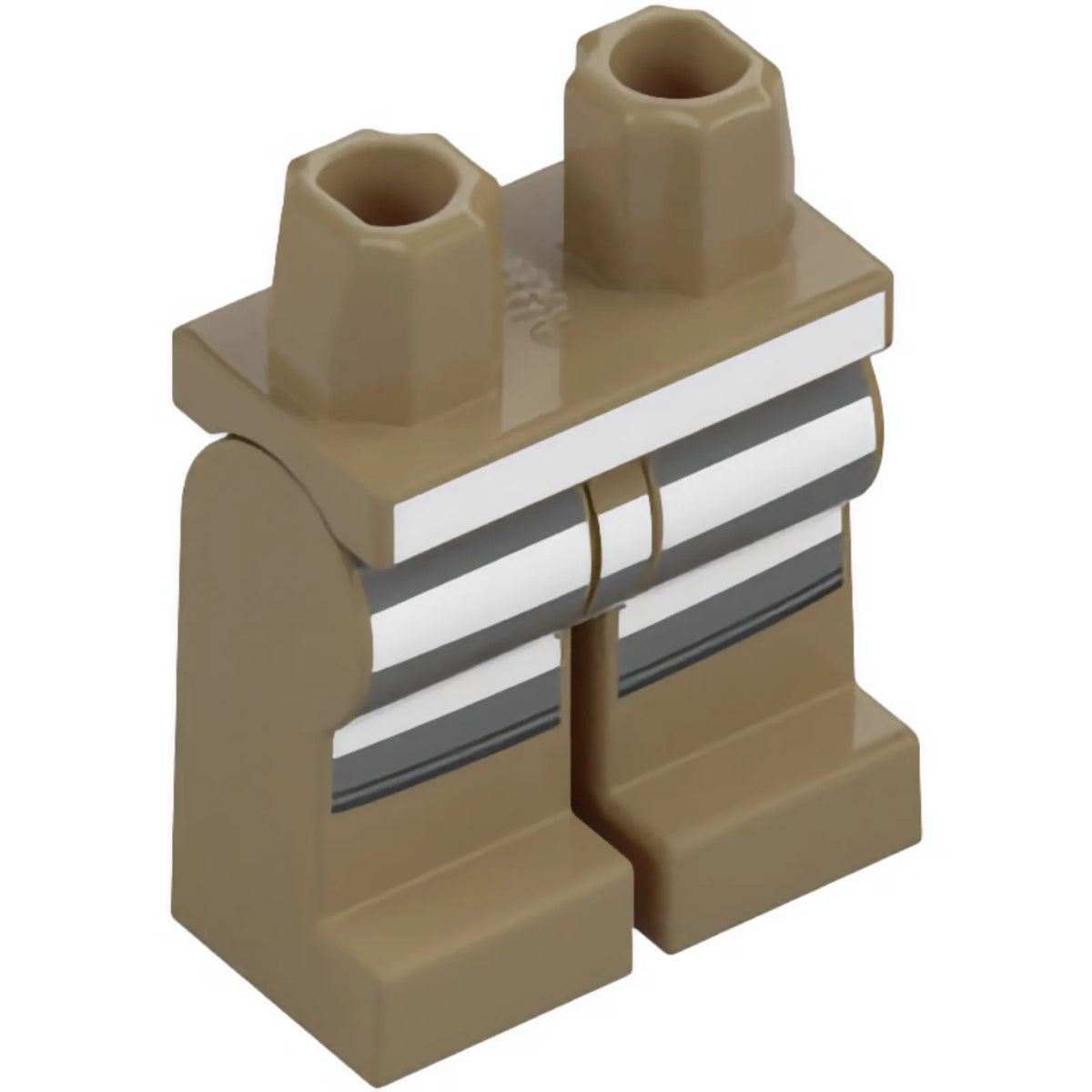 Part 970c00pb1325 - Hips and Legs with White and Dark Bluish Gray Prison Stripes Pattern