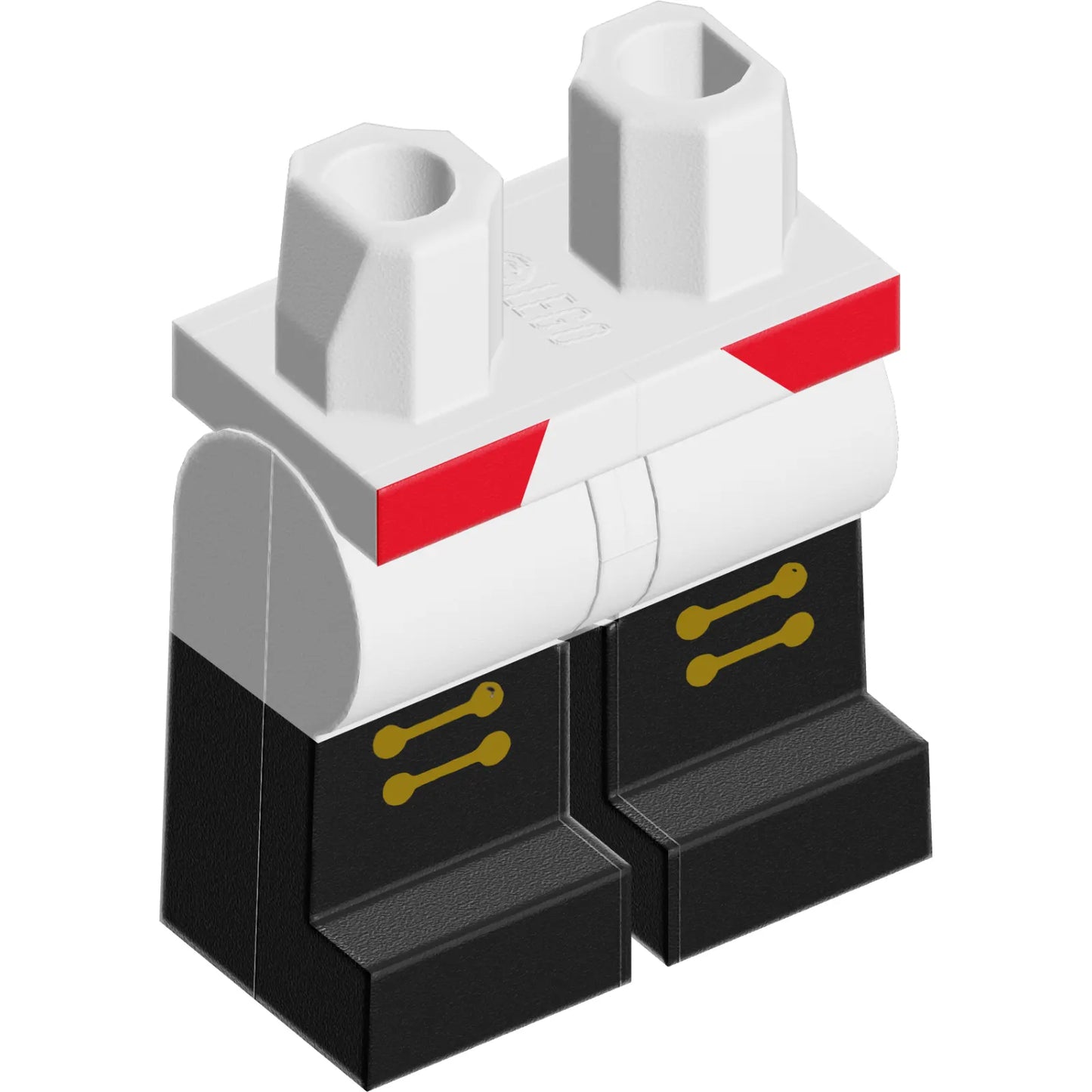 Part 970c00pb1428 - Hips and Legs with Black Boots, Red Coattails, Gold Laces Pattern