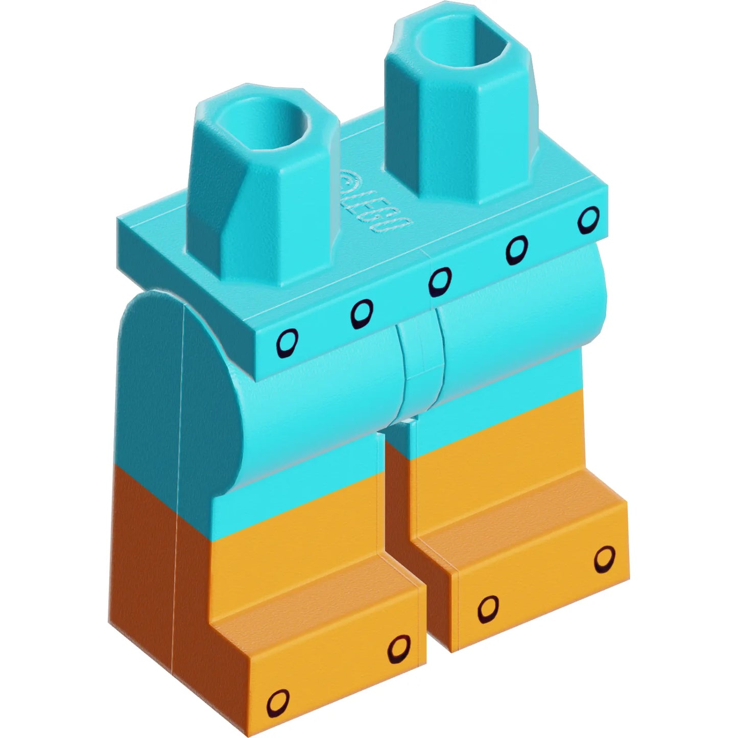 Part 970c00pb1430 - Hips and Legs with Orange Boots, Black Rivets on Belt and Toes Pattern