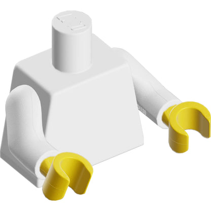 Part 973c001 - Torso Plain / White Arms / Yellow Hands