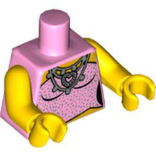 Part 973pb0709c01 - Torso Female Strapless Top with Silver Sparkles, Heart Necklace Pattern / Yellow Arms / Yellow Hands