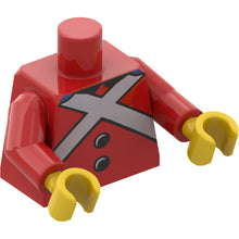 Part 973pb1397c01 - Torso Royal Guard Uniform with Black Buttons and White Crossed Belts Pattern / Red Arms / Yellow Hands