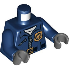 Part 973pb1547 - Torso Police Jacket with White Undershirt, Zippers, Gold Badge and Buckle with 'POLICE' Pattern on Back