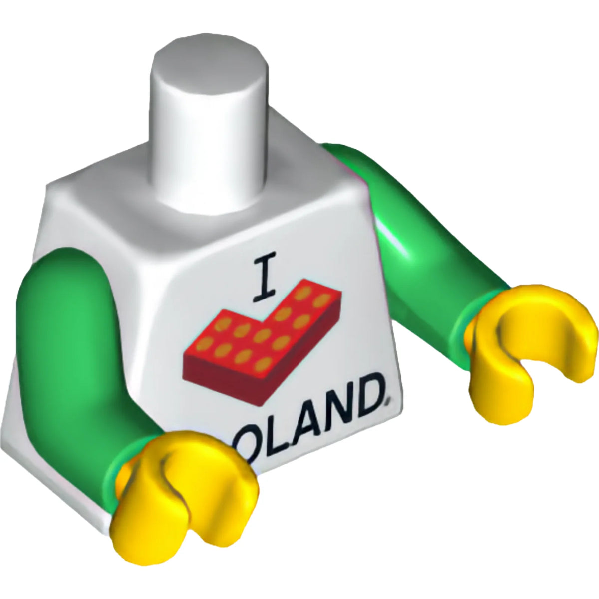 Part 973pb1941c01 - Torso I Brick LEGOLAND Pattern / Green Arms / Yellow Hands