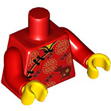 Part 973pb3817c01 - Torso Robe with Gold Hems, Gold Circle Symbols and Rat Pattern (BAM) / Red Arms / Yellow Hands