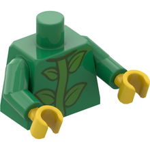 Part 973pb3822c01 - Torso with Bright Green Leaves on Stem Pattern (BAM) / Green Arms / Yellow Hands