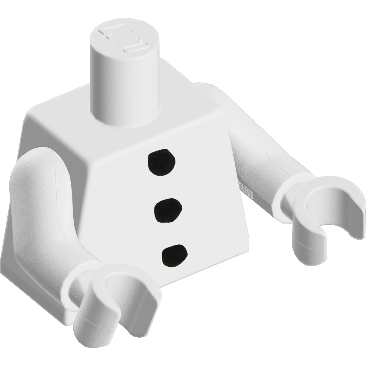 Part 973pb4863c01 - Torso with 3 Black Buttons Pattern / White Arms / White Hands
