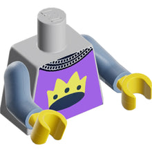 Part 973pb4866c01 - Torso Chain Mail Collar, Light Purple Surcoat, Bright Light Yellow Crown Pattern / Sand Blue Arms / Yellow Hands